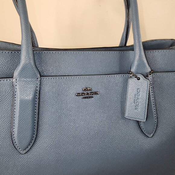 Coach Large Blue Bailey Carryall Shoulder Tote Bag EUC - Picture 5 of 16